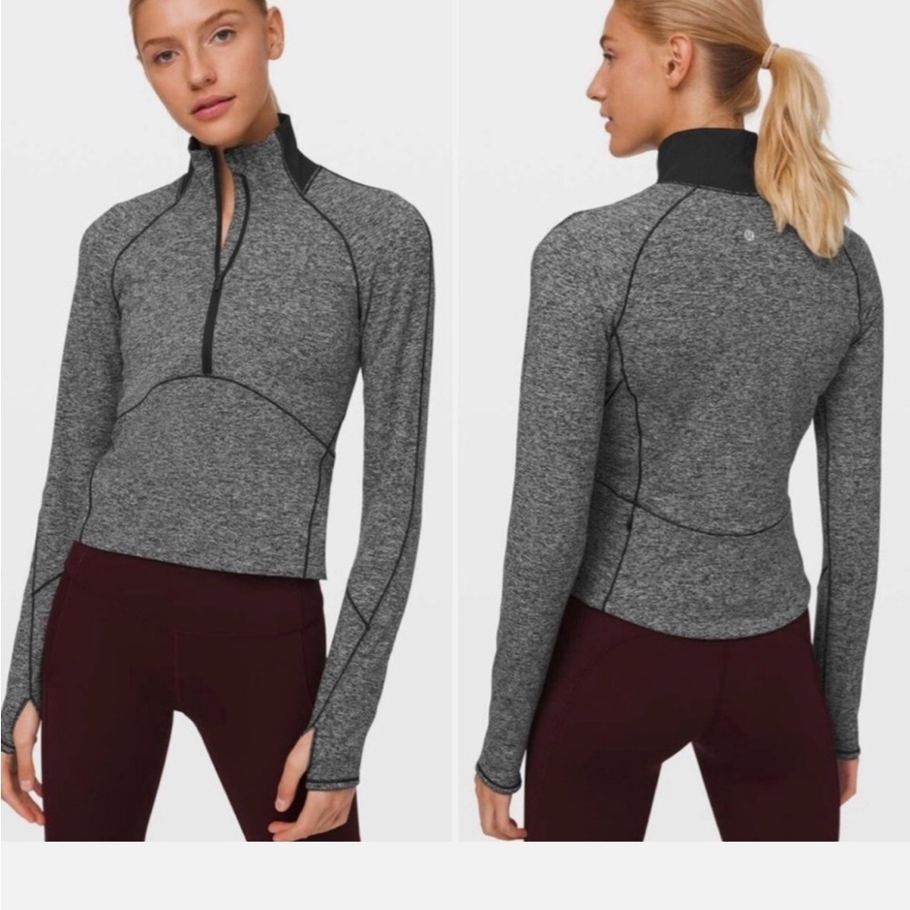 Lululemon Athletica Gray Fitted Zippered Sweatshirt